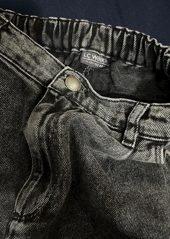 Gri Bol Kesim Denim Çocuk Midi Jean - Görsel 2