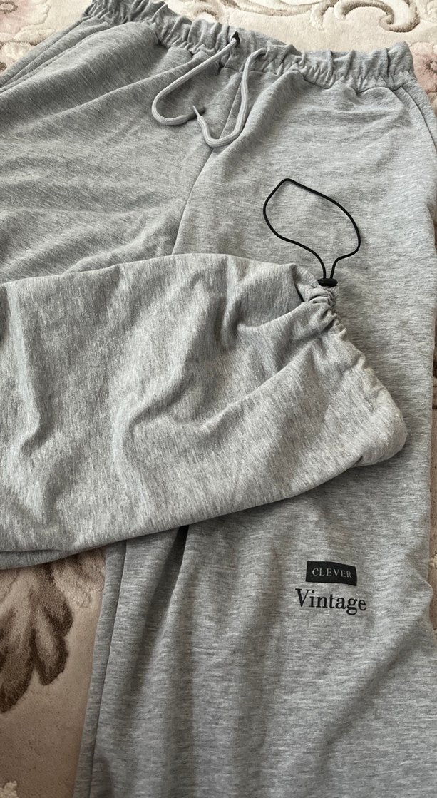 Gri Rahat Kesim Kadın Eşofman Altı - Görsel 3