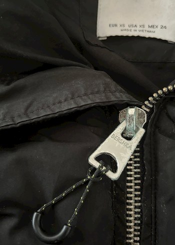 Siyah Fermuarlı Kadın Midi Kaban - Görsel 2