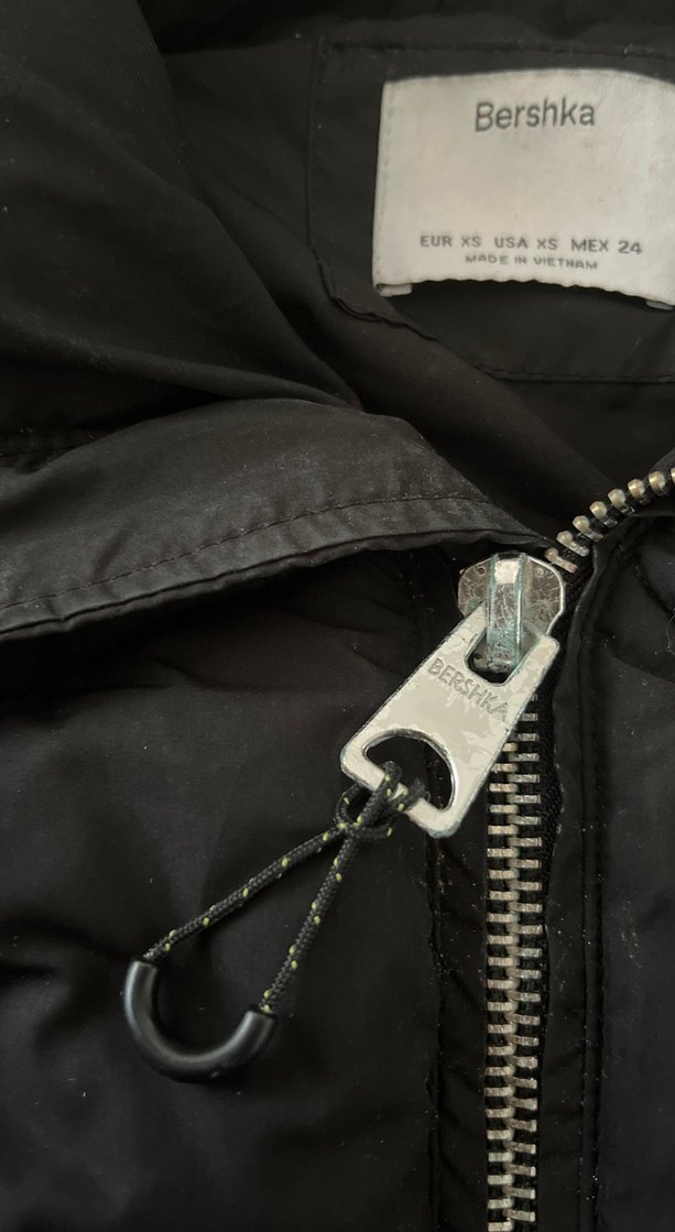 Siyah Fermuarlı Kadın Midi Kaban - Görsel 2