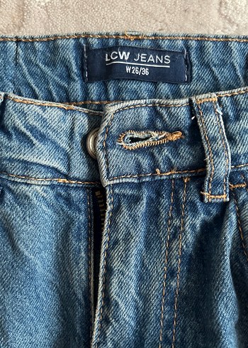 Düğmeli Mavi Kadın Denim Jean - Görsel 2