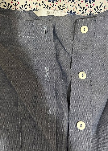 Düğmeli açık lacivert elbise - Görsel 2