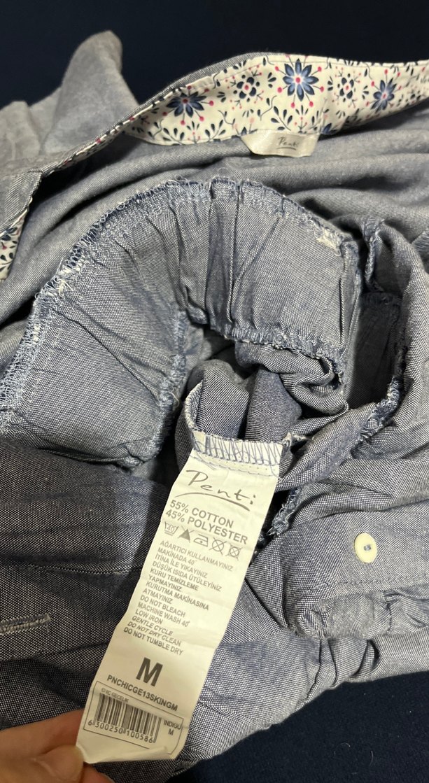 Düğmeli açık lacivert elbise - Görsel 4