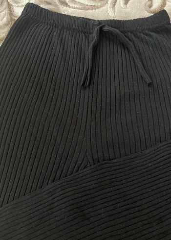 Siyah Örgü Kadın Rahat Pantolon - Görsel 2