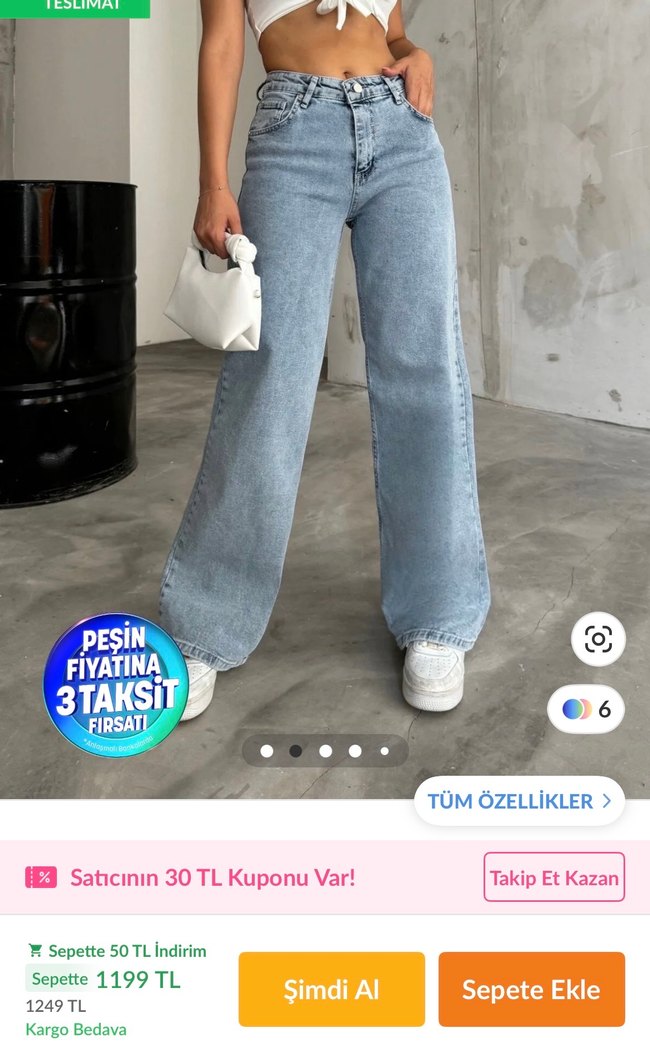 Rahat Kesim Midi Boy Kadın Jean Pantolon - Görsel 3