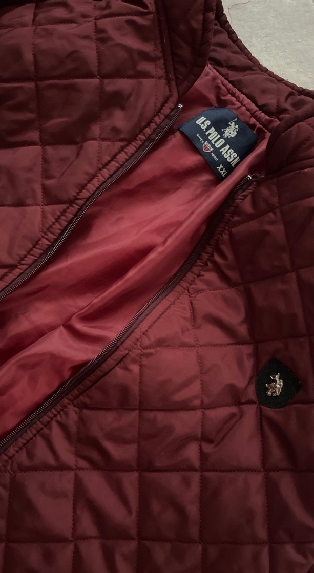 Bordo Kapitone Fermuarlı Erkek Mont - Görsel 2