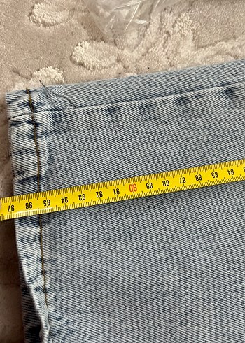 Düğmeli Mavi Kadın Midi Kot Pantolon - Görsel 3