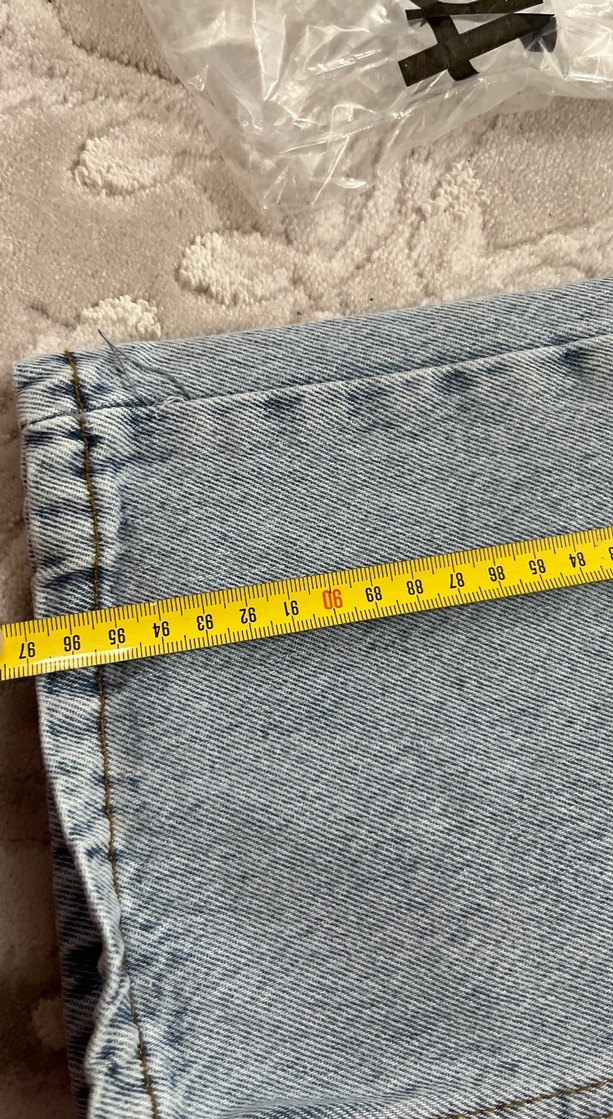 Düğmeli Mavi Kadın Midi Kot Pantolon - Görsel 3