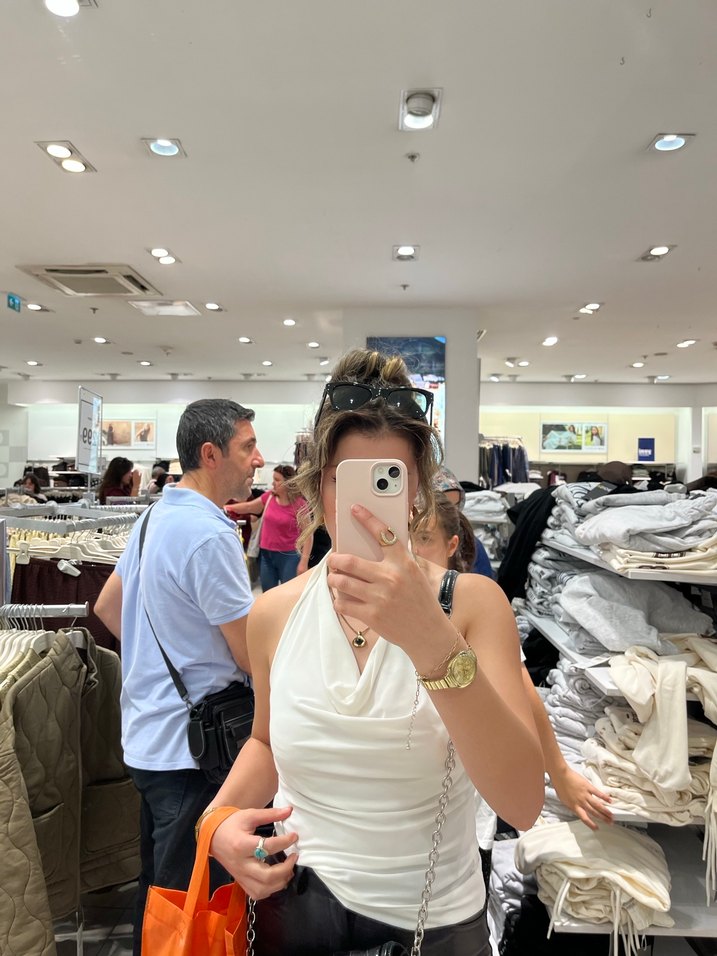 Beyaz Straplez Bağlama Desenli Kadın Bustiyer - Görsel 3