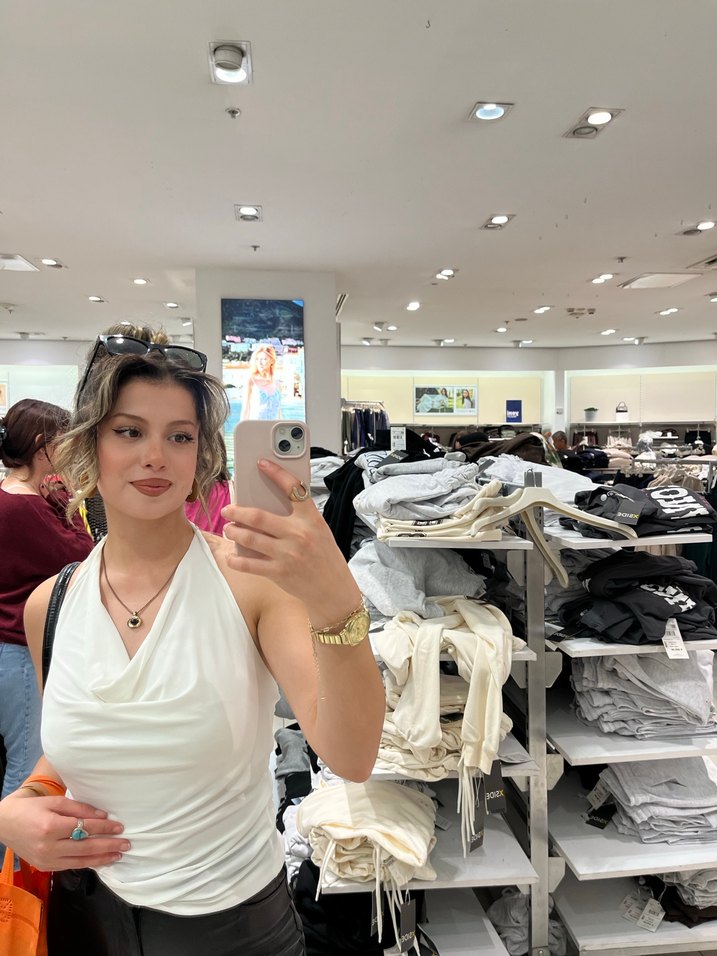 Beyaz Straplez Bağlama Desenli Kadın Bustiyer - Görsel 2