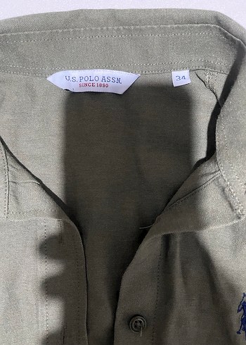 Erkek Keten Haki Uzun Kollu Gömlek - Görsel 3