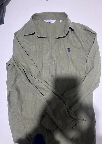 Erkek Keten Haki Uzun Kollu Gömlek - Görsel 4