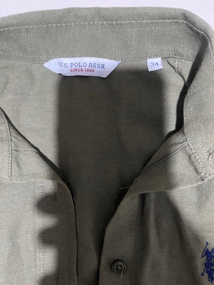 Erkek Keten Haki Uzun Kollu Gömlek - Görsel 3