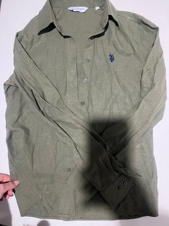 Erkek Keten Haki Uzun Kollu Gömlek - Görsel 2