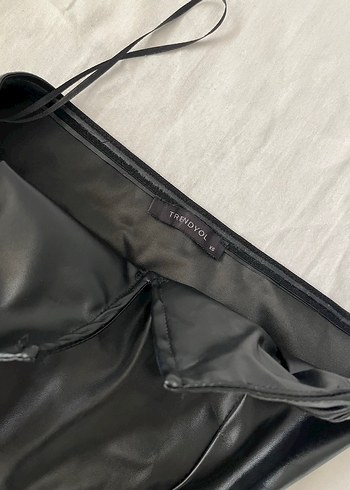 Kadın Siyah Deri Straplez Büstiyer - Görsel 6