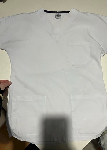 V Yaka Beyaz Erkek Kısa Kollu Pamuklu Gömlek - Görsel 3