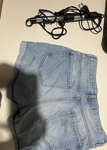 Kadın Açık Mavi Mini Denim Şort - Görsel 3