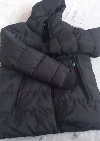 Kadın Siyah Kapüşonlu Fermuarlı Kış Montu - Görsel 3