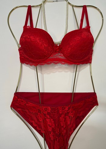 Kırmızı sütyen takımı sıfır ürün - Görsel 4
