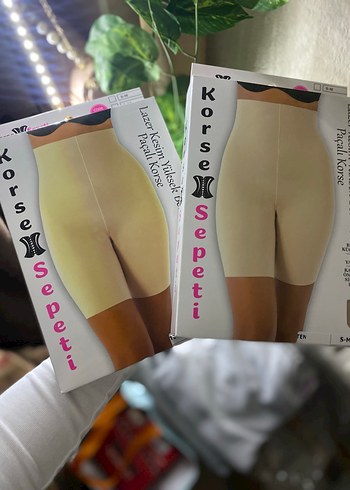 Bej Lazer Kesim Yüksek Bel Korse Şort - Görsel 2