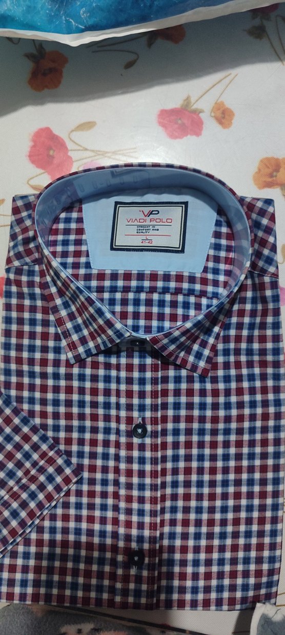 Bordo Kareli uzun Kollu Erkek Gömlek - Görsel 2