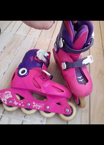 Renkli Pembe Çocuk Pateni 30_32 noya uygun - Görsel 2