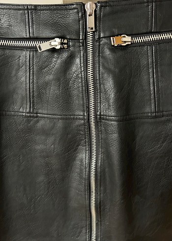 Stradivarius Suni Deri Etek - Görsel 2