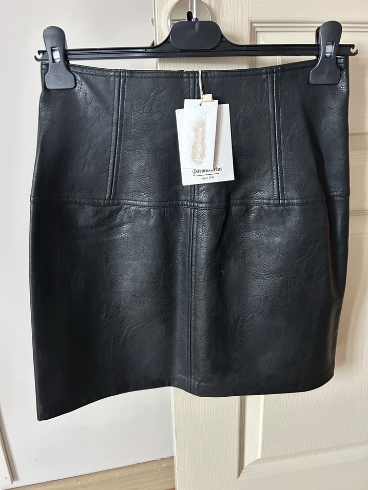 Stradivarius Suni Deri Etek - Görsel 3