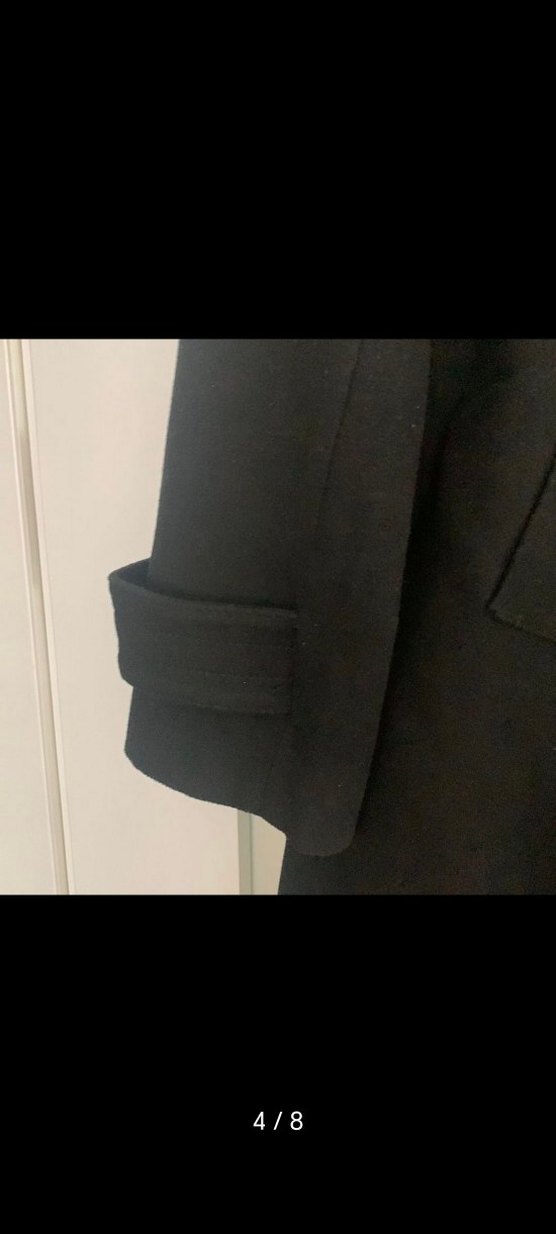 Siyah Düğmeli Erkek Midi Kaban - Görsel 4