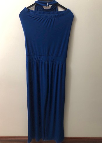 Kadın Lacivert Uzun Drapeli Tulum - Görsel 2