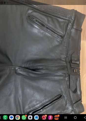 Siyah Deri Biker/ motosiklet Pantolon - Görsel 5