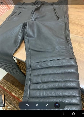 Siyah Deri Biker/ motosiklet Pantolon - Görsel 2