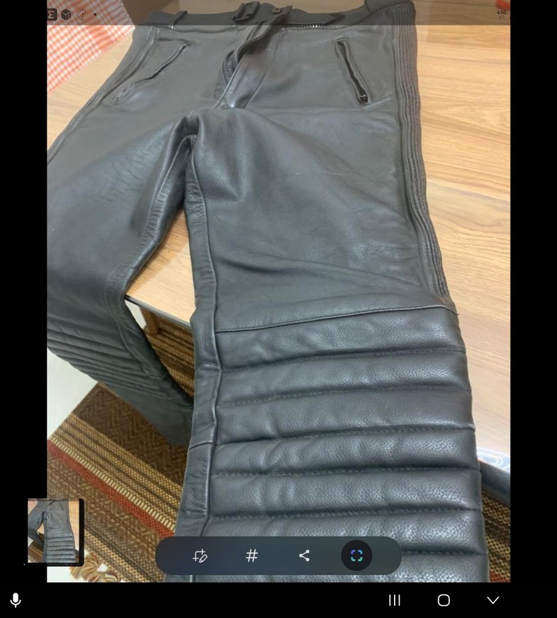 Siyah Deri Biker/ motosiklet Pantolon - Görsel 2