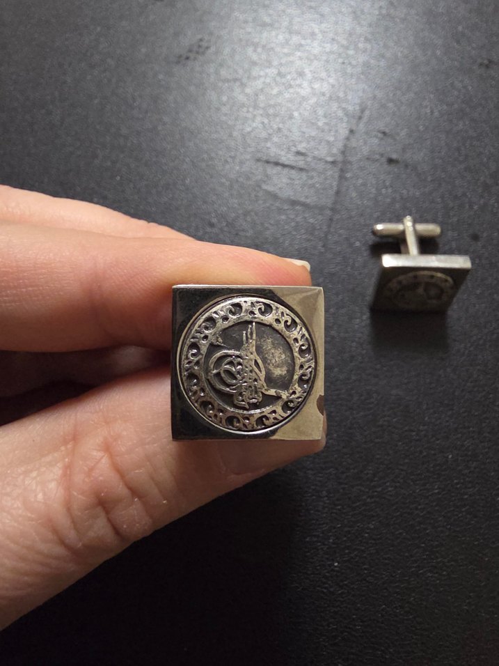 Vintage Altın Renk Erkek Kol Düğmesi - Görsel 4