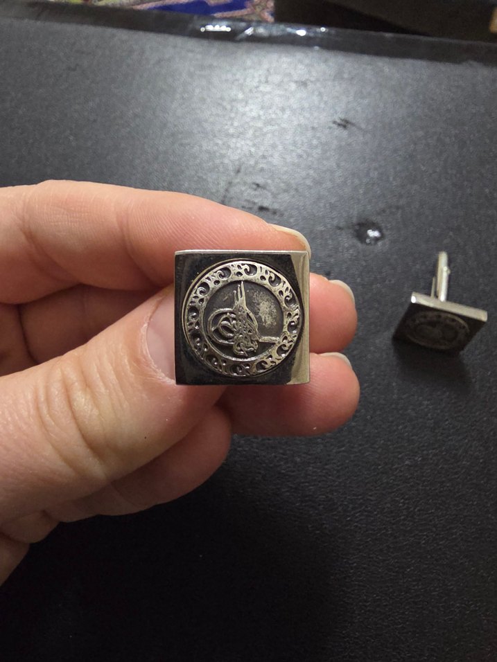 Vintage Altın Renk Erkek Kol Düğmesi - Görsel 3