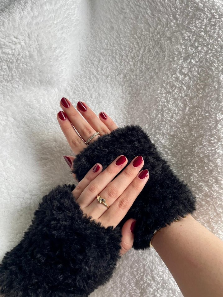 Kürklü Örgü Kadın Eldiven - Görsel 2