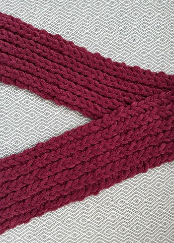 Bordo Örgü Bebek atkı ve yeleği - Görsel 2