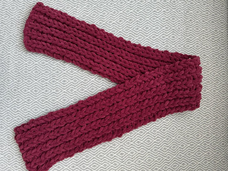 Bordo Örgü Bebek atkı ve yeleği - Görsel 2