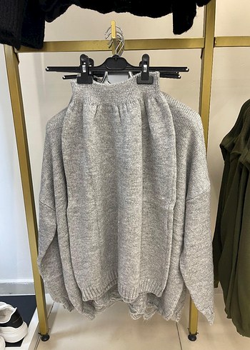 Gri Örgü Kadın Kazak - Görsel 2