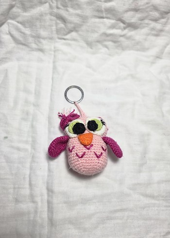 Renkli Örgü Baykuş Anahtarlık - Görsel 2