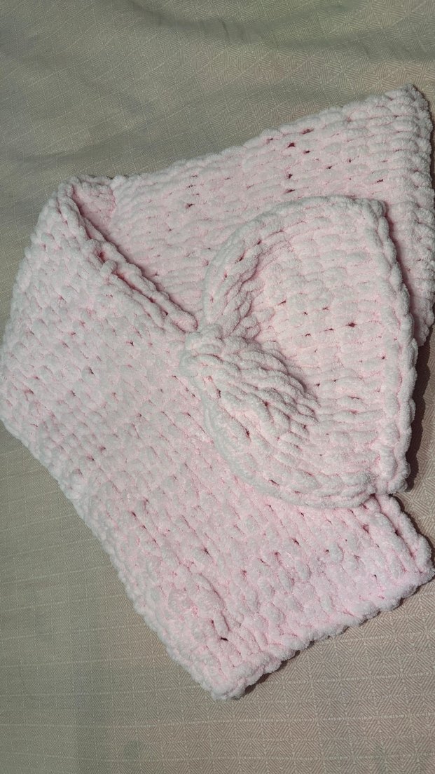 Pembe Örgü Bere ve Atkı Seti - Görsel 4