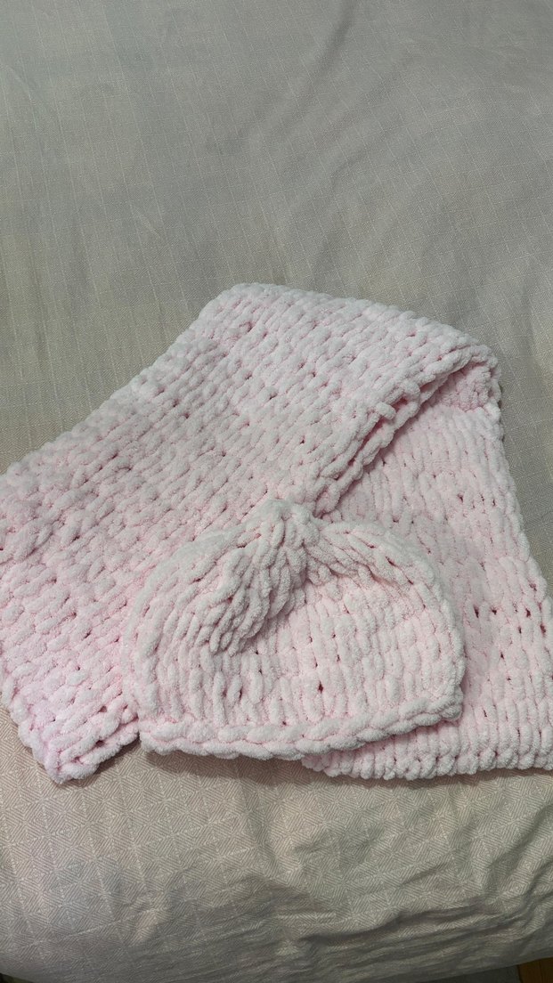 Pembe Örgü Bere ve Atkı Seti - Görsel 2