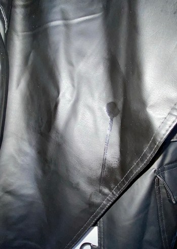 Siyah Deri Mont Az Kullanılmış - Görsel 3