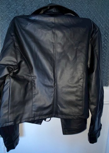 Siyah Deri Mont Az Kullanılmış - Görsel 5