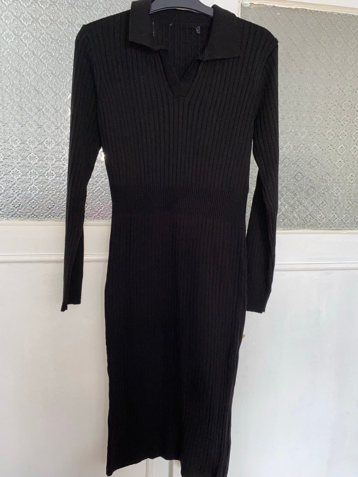 Siyah Fit Triko Elbise  36/38 Uyumlu - Görsel 3