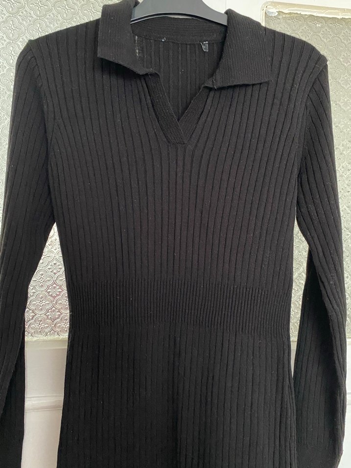 Siyah Fit Triko Elbise  36/38 Uyumlu - Görsel 2