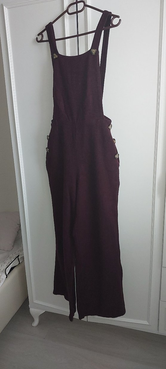 Bordo Kadın Tulum - Görsel 5