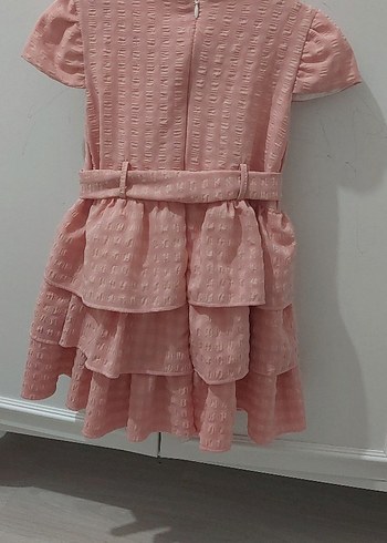Pembe Fırfırlı Kız Çocuk Elbisesi - Görsel 2
