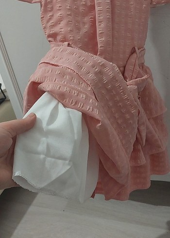 Pembe Fırfırlı Kız Çocuk Elbisesi - Görsel 3