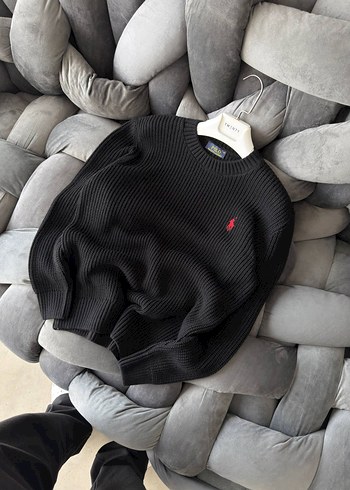 Polo Ralph Lauren Siyah Bisiklet Yaka Triko Kazak